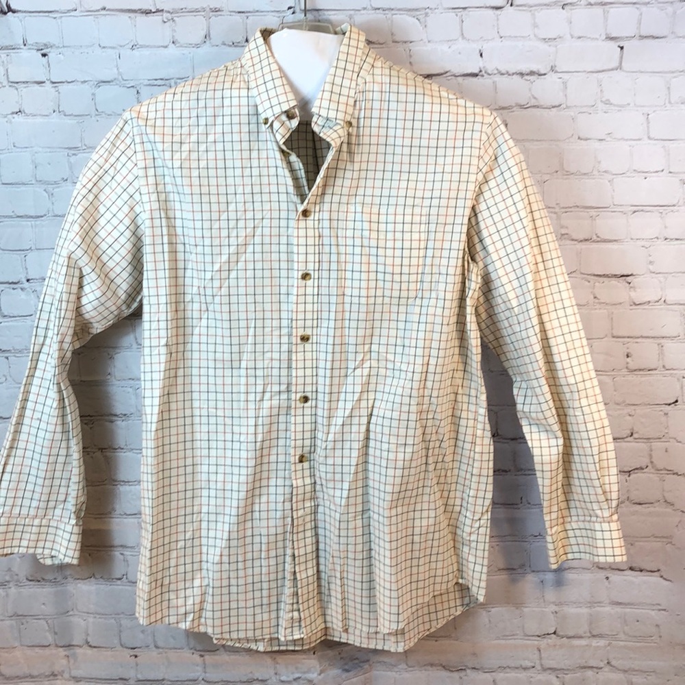 L.L. Bean Button Down Plaid Shirt Trim Fit XL Tall